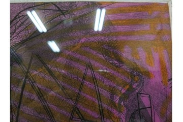 真作　サイン入り　1956年スタンリー・ウィリアム・ヘイター(Stanley William Hayter)作　42/50　「Icarus(イカロス)」　力強い線が印象的な銅版画　外箱付き　(R-084967)