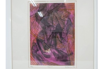 真作　サイン入り　1956年スタンリー・ウィリアム・ヘイター(Stanley William Hayter)作　42/50　「Icarus(イカロス)」　力強い線が印象的な銅版画　外箱付き　(R-084967)