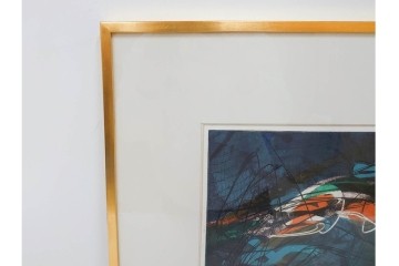 真作　サイン入り　スタンリー・ウィリアム・ヘイター(Stanley William Hayter)　19/50　「Ceyx(ケユクス)」　豊かな色彩と動きが際立つ銅版画　外箱付き　(R-084968)