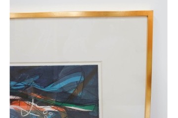 真作　サイン入り　スタンリー・ウィリアム・ヘイター(Stanley William Hayter)　19/50　「Ceyx(ケユクス)」　豊かな色彩と動きが際立つ銅版画　外箱付き　(R-084968)