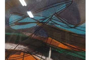 真作　サイン入り　スタンリー・ウィリアム・ヘイター(Stanley William Hayter)　19/50　「Ceyx(ケユクス)」　豊かな色彩と動きが際立つ銅版画　外箱付き　(R-084968)