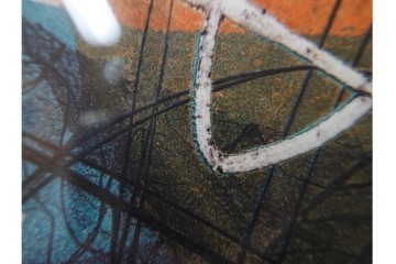 真作　サイン入り　スタンリー・ウィリアム・ヘイター(Stanley William Hayter)　19/50　「Ceyx(ケユクス)」　豊かな色彩と動きが際立つ銅版画　外箱付き　(R-084968)