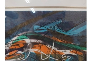 真作　サイン入り　スタンリー・ウィリアム・ヘイター(Stanley William Hayter)　19/50　「Ceyx(ケユクス)」　豊かな色彩と動きが際立つ銅版画　外箱付き　(R-084968)