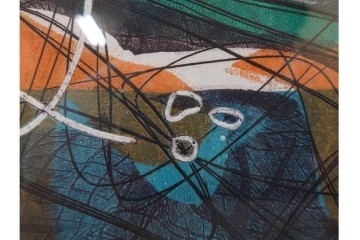 真作　サイン入り　スタンリー・ウィリアム・ヘイター(Stanley William Hayter)　19/50　「Ceyx(ケユクス)」　豊かな色彩と動きが際立つ銅版画　外箱付き　(R-084968)