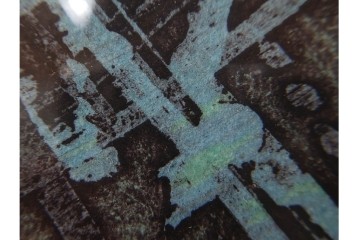 真作　1958年作　サイン入り　スタンリー・ウィリアム・ヘイター(Stanley William Hayter)　「Meduse(メデュース)」　重なり合う線描と色彩表現が印象的な銅版画　外箱付き　(R-084969)