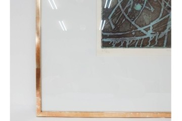 真作　1958年作　サイン入り　スタンリー・ウィリアム・ヘイター(Stanley William Hayter)　「Meduse(メデュース)」　重なり合う線描と色彩表現が印象的な銅版画　外箱付き　(R-084969)