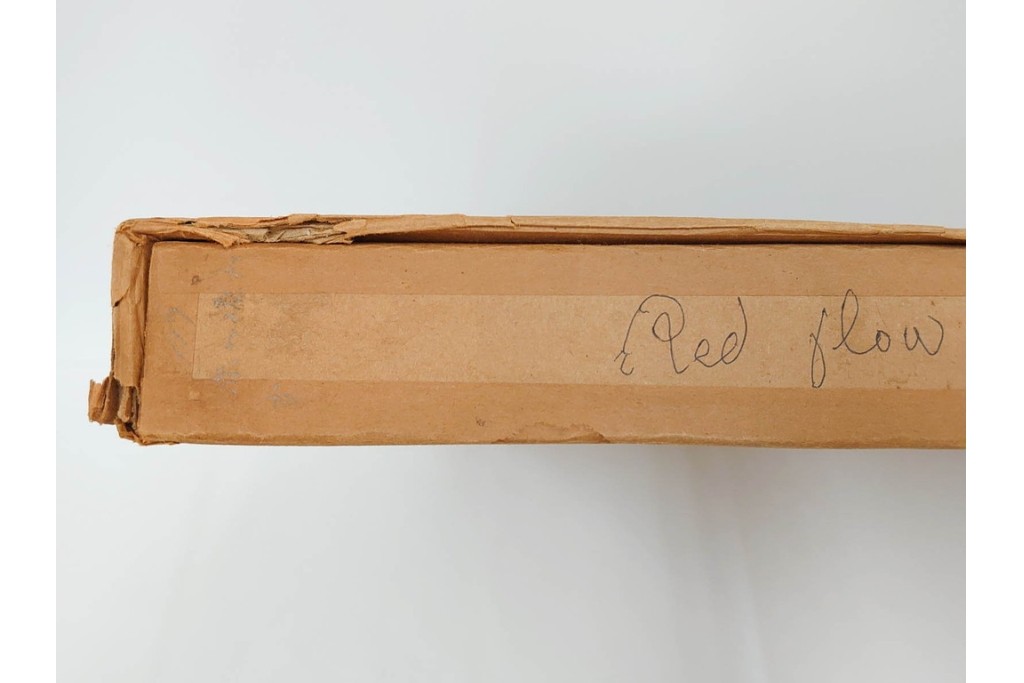 真作　サイン入り　1963年作　スタンリー・ウィリアム・ヘイター(Stanley William Hayter)　18/50　「Red Flow(レッド・フロー)」赤を基調とした色彩と流動的な線表現が印象的な銅版画　外箱付き　(R-084970)