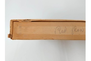 真作　サイン入り　1963年作　スタンリー・ウィリアム・ヘイター(Stanley William Hayter)　18/50　「Red Flow(レッド・フロー)」赤を基調とした色彩と流動的な線表現が印象的な銅版画　外箱付き　(R-084970)