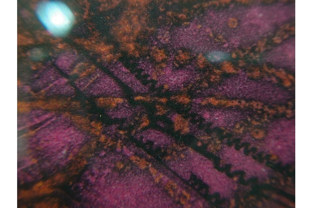 真作　サイン入り　1963年作　スタンリー・ウィリアム・ヘイター(Stanley William Hayter)　18/50　「Red Flow(レッド・フロー)」赤を基調とした色彩と流動的な線表現が印象的な銅版画　外箱付き　(R-084970)