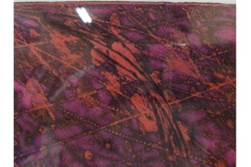 真作　サイン入り　1963年作　スタンリー・ウィリアム・ヘイター(Stanley William Hayter)　18/50　「Red Flow(レッド・フロー)」赤を基調とした色彩と流動的な線表現が印象的な銅版画　外箱付き　(R-084970)