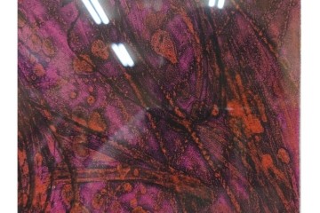 真作　サイン入り　1963年作　スタンリー・ウィリアム・ヘイター(Stanley William Hayter)　18/50　「Red Flow(レッド・フロー)」赤を基調とした色彩と流動的な線表現が印象的な銅版画　外箱付き　(R-084970)