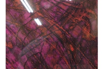 真作　サイン入り　1963年作　スタンリー・ウィリアム・ヘイター(Stanley William Hayter)　18/50　「Red Flow(レッド・フロー)」赤を基調とした色彩と流動的な線表現が印象的な銅版画　外箱付き　(R-084970)