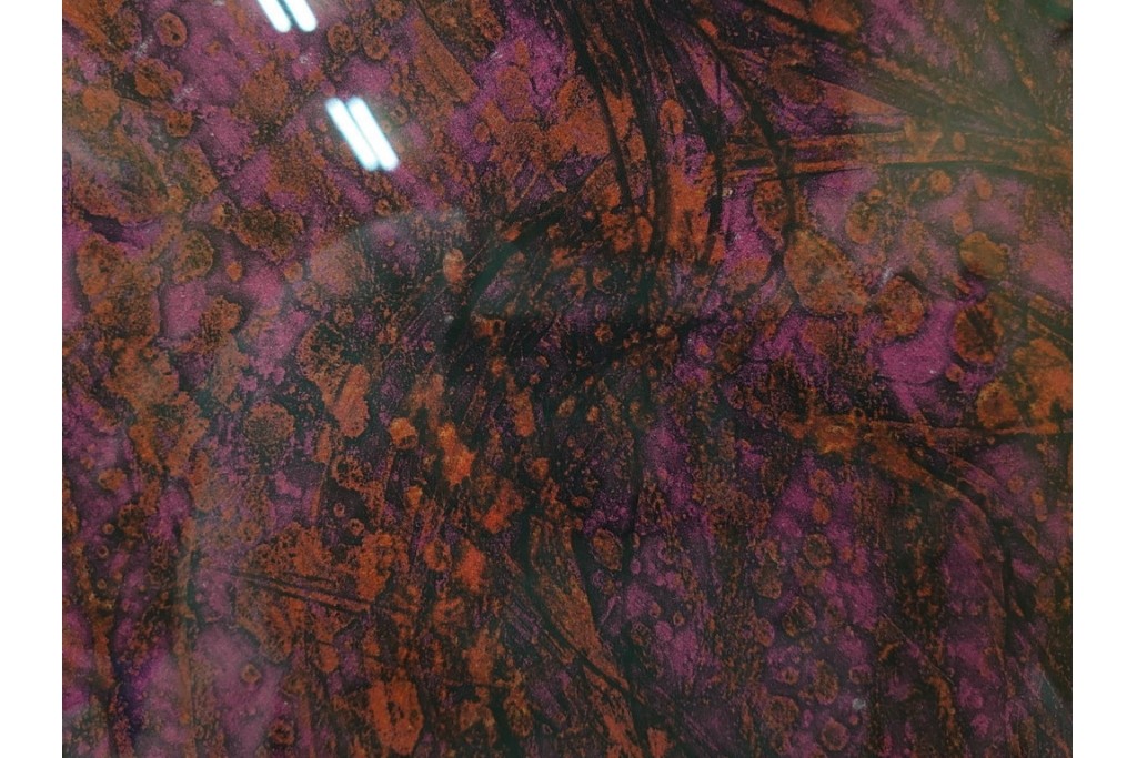 真作　サイン入り　1963年作　スタンリー・ウィリアム・ヘイター(Stanley William Hayter)　18/50　「Red Flow(レッド・フロー)」赤を基調とした色彩と流動的な線表現が印象的な銅版画　外箱付き　(R-084970)