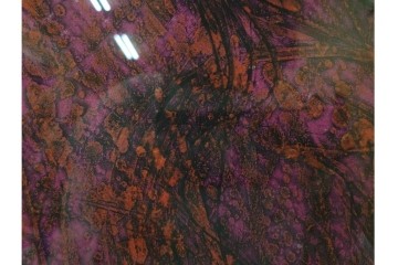 真作　サイン入り　1963年作　スタンリー・ウィリアム・ヘイター(Stanley William Hayter)　18/50　「Red Flow(レッド・フロー)」赤を基調とした色彩と流動的な線表現が印象的な銅版画　外箱付き　(R-084970)