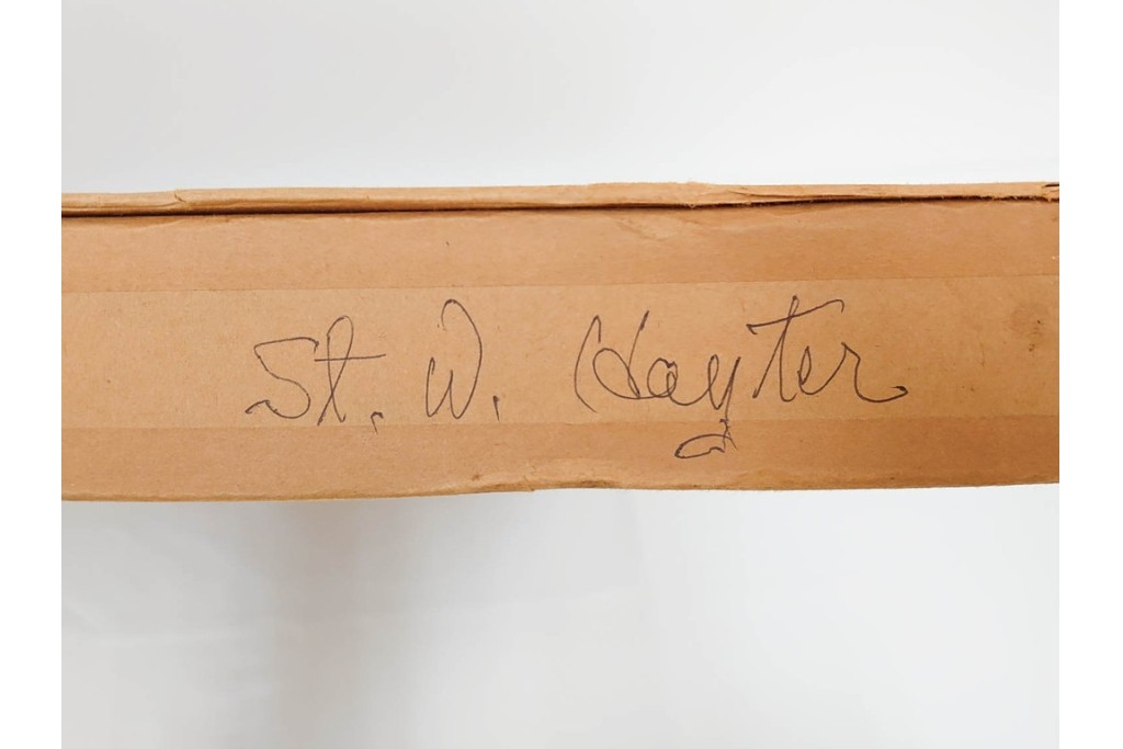 真作　サイン入り　1963年作　スタンリー・ウィリアム・ヘイター(Stanley William Hayter)　18/50　「Red Flow(レッド・フロー)」赤を基調とした色彩と流動的な線表現が印象的な銅版画　外箱付き　(R-084970)