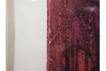 真作　サイン入り　1963年作　スタンリー・ウィリアム・ヘイター(Stanley William Hayter)　18/50　「Red Flow(レッド・フロー)」赤を基調とした色彩と流動的な線表現が印象的な銅版画　外箱付き　(R-084970)