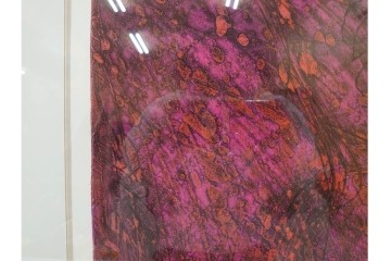 真作　サイン入り　1963年作　スタンリー・ウィリアム・ヘイター(Stanley William Hayter)　18/50　「Red Flow(レッド・フロー)」赤を基調とした色彩と流動的な線表現が印象的な銅版画　外箱付き　(R-084970)