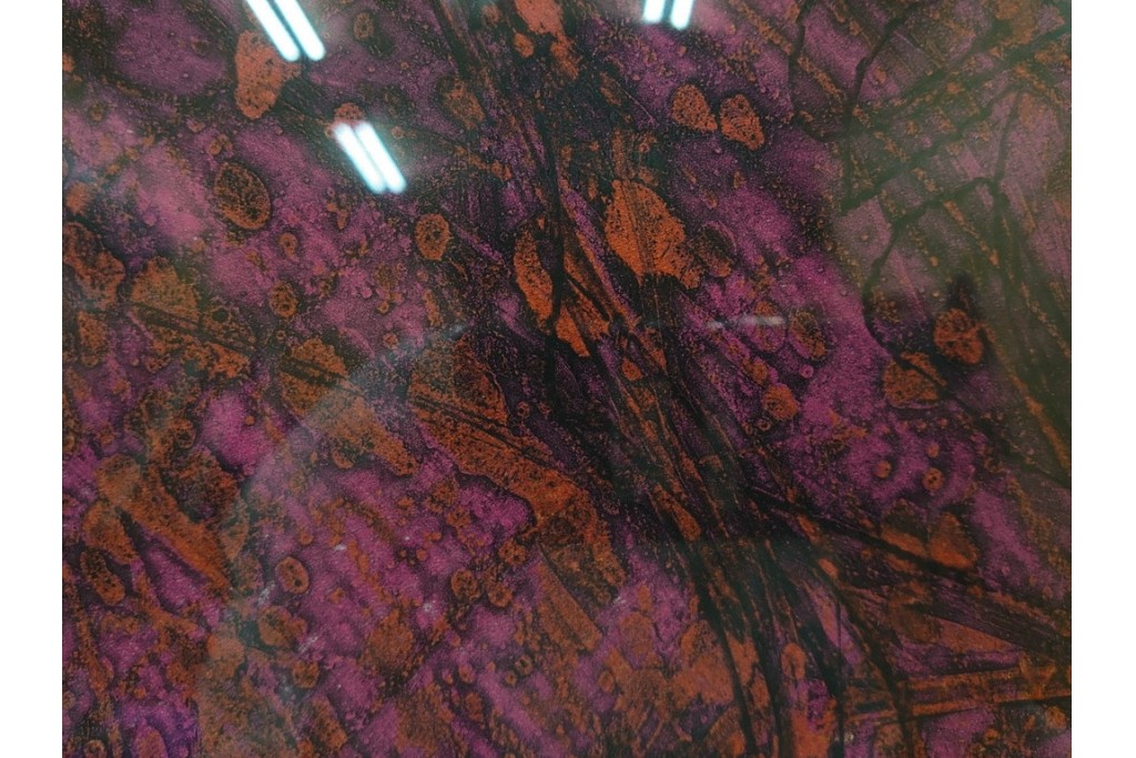 真作　サイン入り　1963年作　スタンリー・ウィリアム・ヘイター(Stanley William Hayter)　18/50　「Red Flow(レッド・フロー)」赤を基調とした色彩と流動的な線表現が印象的な銅版画　外箱付き　(R-084970)