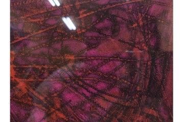 真作　サイン入り　1963年作　スタンリー・ウィリアム・ヘイター(Stanley William Hayter)　18/50　「Red Flow(レッド・フロー)」赤を基調とした色彩と流動的な線表現が印象的な銅版画　外箱付き　(R-084970)