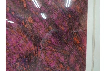 真作　サイン入り　1963年作　スタンリー・ウィリアム・ヘイター(Stanley William Hayter)　18/50　「Red Flow(レッド・フロー)」赤を基調とした色彩と流動的な線表現が印象的な銅版画　外箱付き　(R-084970)