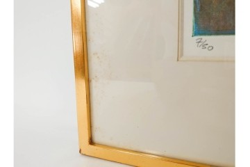 真作　サイン入り　1985年作　スタンリー・ウィリアム・ヘイター(Stanley William Hayter)　7/50　「Sagittarius(サジタリウス)」　鮮やかな色面と躍動的な線描が印象的な銅版画　外箱付き　(R-084971)