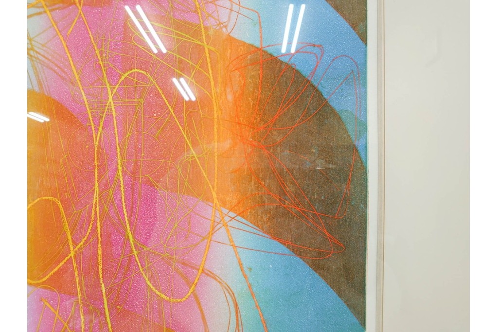 真作　サイン入り　1985年作　スタンリー・ウィリアム・ヘイター(Stanley William Hayter)　7/50　「Sagittarius(サジタリウス)」　鮮やかな色面と躍動的な線描が印象的な銅版画　外箱付き　(R-084971)