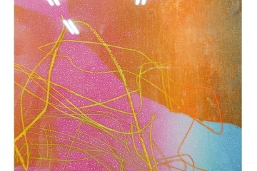 真作　サイン入り　1985年作　スタンリー・ウィリアム・ヘイター(Stanley William Hayter)　7/50　「Sagittarius(サジタリウス)」　鮮やかな色面と躍動的な線描が印象的な銅版画　外箱付き　(R-084971)