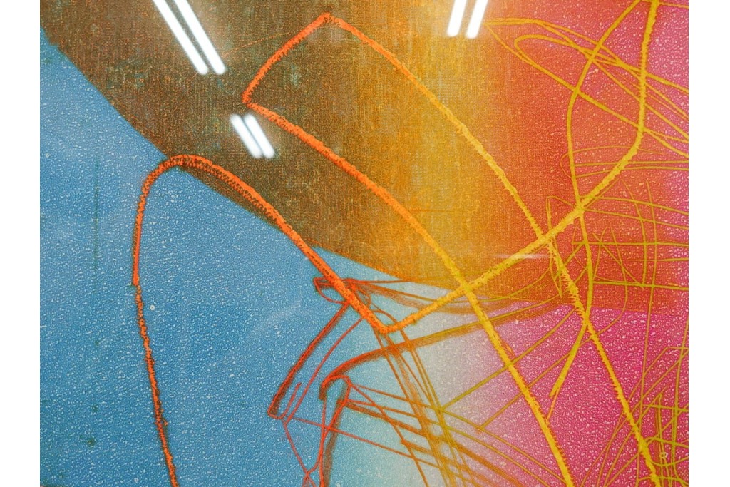 真作　サイン入り　1985年作　スタンリー・ウィリアム・ヘイター(Stanley William Hayter)　7/50　「Sagittarius(サジタリウス)」　鮮やかな色面と躍動的な線描が印象的な銅版画　外箱付き　(R-084971)