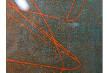 真作　サイン入り　1985年作　スタンリー・ウィリアム・ヘイター(Stanley William Hayter)　7/50　「Sagittarius(サジタリウス)」　鮮やかな色面と躍動的な線描が印象的な銅版画　外箱付き　(R-084971)