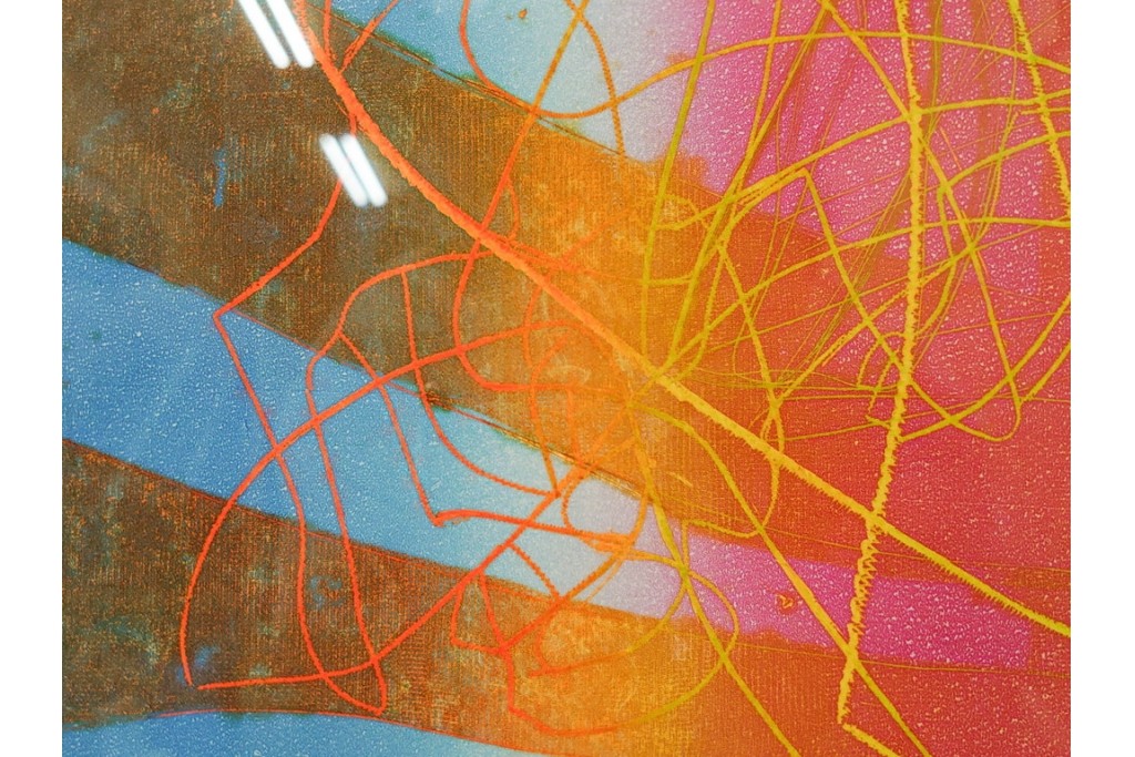 真作　サイン入り　1985年作　スタンリー・ウィリアム・ヘイター(Stanley William Hayter)　7/50　「Sagittarius(サジタリウス)」　鮮やかな色面と躍動的な線描が印象的な銅版画　外箱付き　(R-084971)