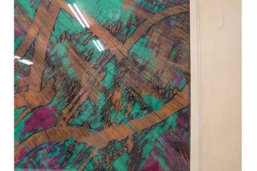 真作　サイン入り　1962年作　スタンリー・ウィリアム・ヘイター(Stanley William Hayter)　44/50　「Tropic Stream(トロピック・ストリーム)」　緑と褐色の色面に流動的な線描が重なり合う銅版画　外箱付き　(R-084972)　