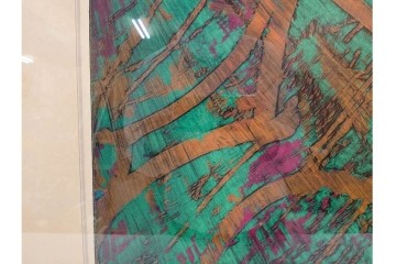 真作　サイン入り　1962年作　スタンリー・ウィリアム・ヘイター(Stanley William Hayter)　44/50　「Tropic Stream(トロピック・ストリーム)」　緑と褐色の色面に流動的な線描が重なり合う銅版画　外箱付き　(R-084972)　