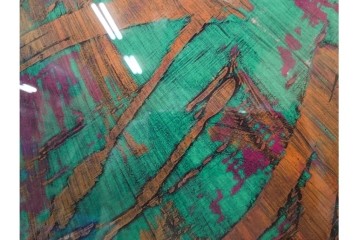 真作　サイン入り　1962年作　スタンリー・ウィリアム・ヘイター(Stanley William Hayter)　44/50　「Tropic Stream(トロピック・ストリーム)」　緑と褐色の色面に流動的な線描が重なり合う銅版画　外箱付き　(R-084972)　