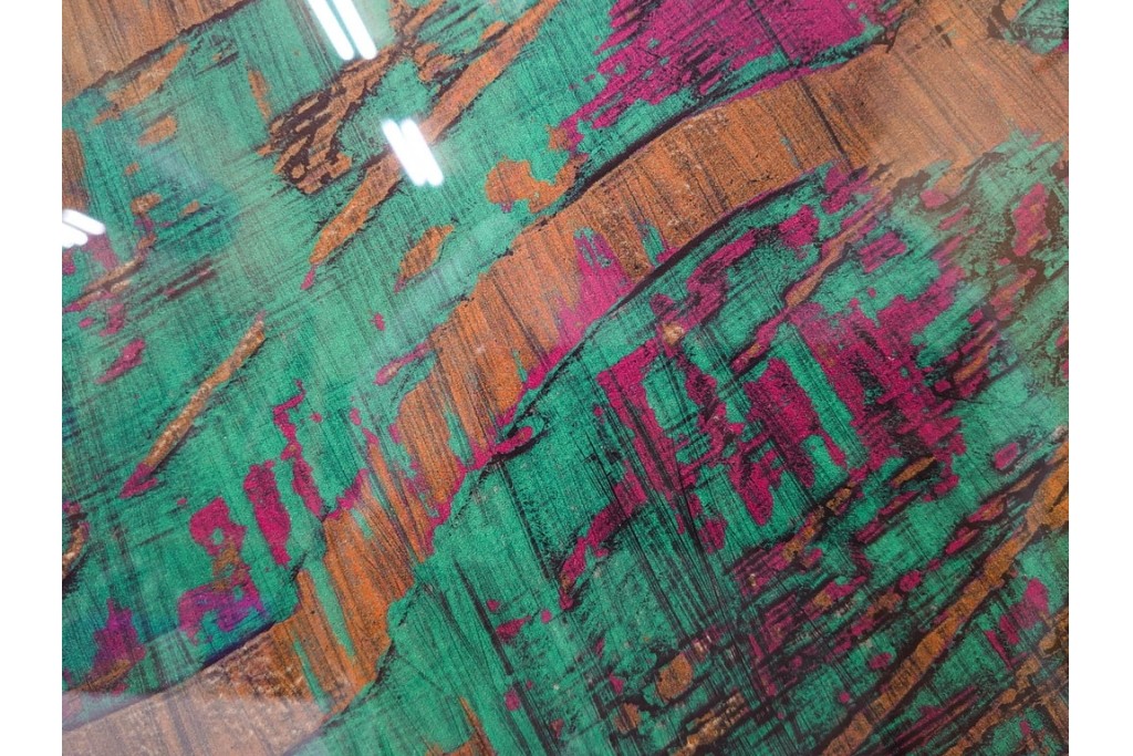 真作　サイン入り　1962年作　スタンリー・ウィリアム・ヘイター(Stanley William Hayter)　44/50　「Tropic Stream(トロピック・ストリーム)」　緑と褐色の色面に流動的な線描が重なり合う銅版画　外箱付き　(R-084972)　