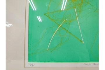 真作　サイン入り　1976年作　スタンリー・ウィリアム・ヘイター(Stanley William Hayter)　66/75　「Chinese Circus(チャイニーズ・サーカス)」　色彩と奔放な線が響き合う銅版画　外箱付き　(R-084973)　