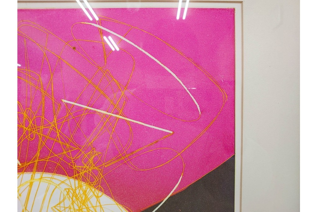 真作　サイン入り　1976年作　スタンリー・ウィリアム・ヘイター(Stanley William Hayter)　66/75　「Chinese Circus(チャイニーズ・サーカス)」　色彩と奔放な線が響き合う銅版画　外箱付き　(R-084973)　