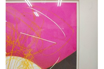 真作　サイン入り　1976年作　スタンリー・ウィリアム・ヘイター(Stanley William Hayter)　66/75　「Chinese Circus(チャイニーズ・サーカス)」　色彩と奔放な線が響き合う銅版画　外箱付き　(R-084973)　