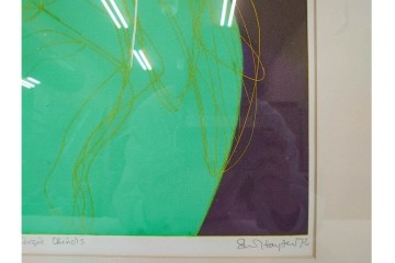 真作　サイン入り　1976年作　スタンリー・ウィリアム・ヘイター(Stanley William Hayter)　66/75　「Chinese Circus(チャイニーズ・サーカス)」　色彩と奔放な線が響き合う銅版画　外箱付き　(R-084973)　