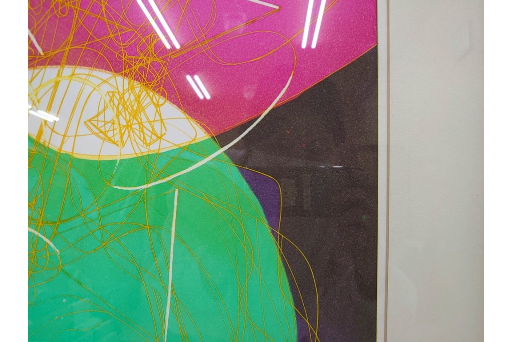 真作　サイン入り　1976年作　スタンリー・ウィリアム・ヘイター(Stanley William Hayter)　66/75　「Chinese Circus(チャイニーズ・サーカス)」　色彩と奔放な線が響き合う銅版画　外箱付き　(R-084973)　