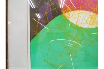 真作　サイン入り　1976年作　スタンリー・ウィリアム・ヘイター(Stanley William Hayter)　66/75　「Chinese Circus(チャイニーズ・サーカス)」　色彩と奔放な線が響き合う銅版画　外箱付き　(R-084973)　