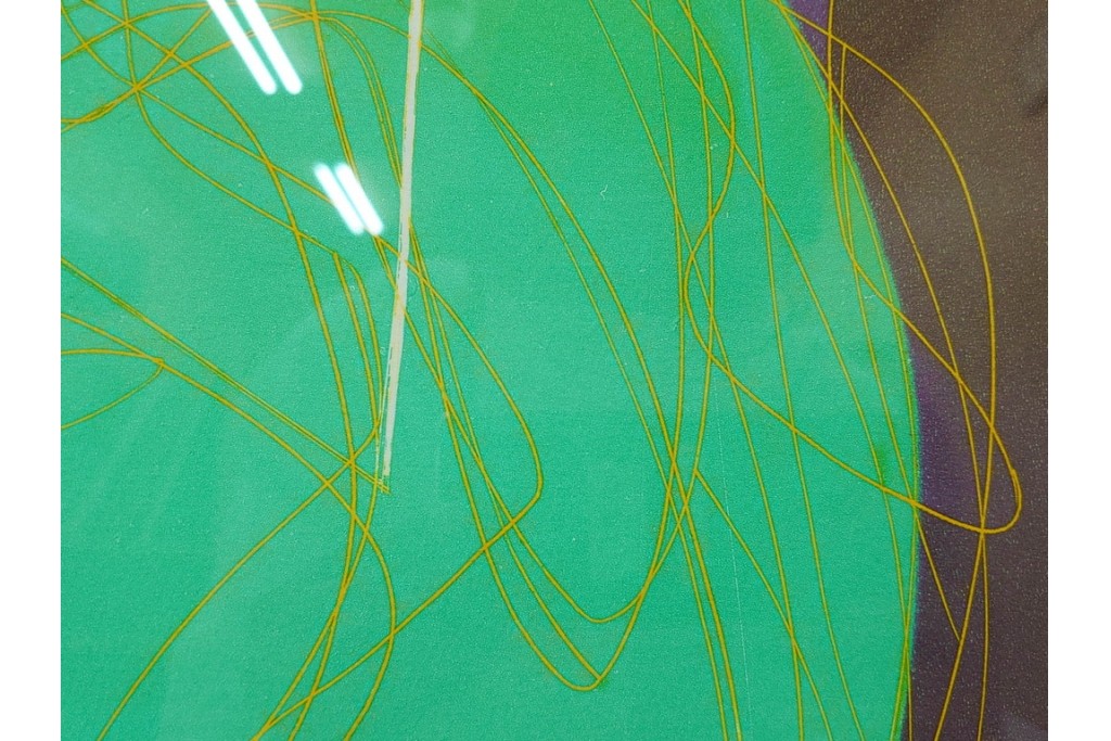 真作　サイン入り　1976年作　スタンリー・ウィリアム・ヘイター(Stanley William Hayter)　66/75　「Chinese Circus(チャイニーズ・サーカス)」　色彩と奔放な線が響き合う銅版画　外箱付き　(R-084973)　