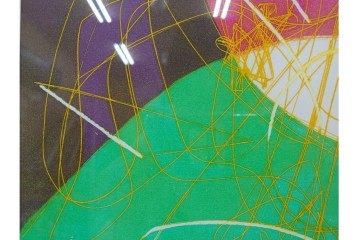 真作　サイン入り　1976年作　スタンリー・ウィリアム・ヘイター(Stanley William Hayter)　66/75　「Chinese Circus(チャイニーズ・サーカス)」　色彩と奔放な線が響き合う銅版画　外箱付き　(R-084973)　