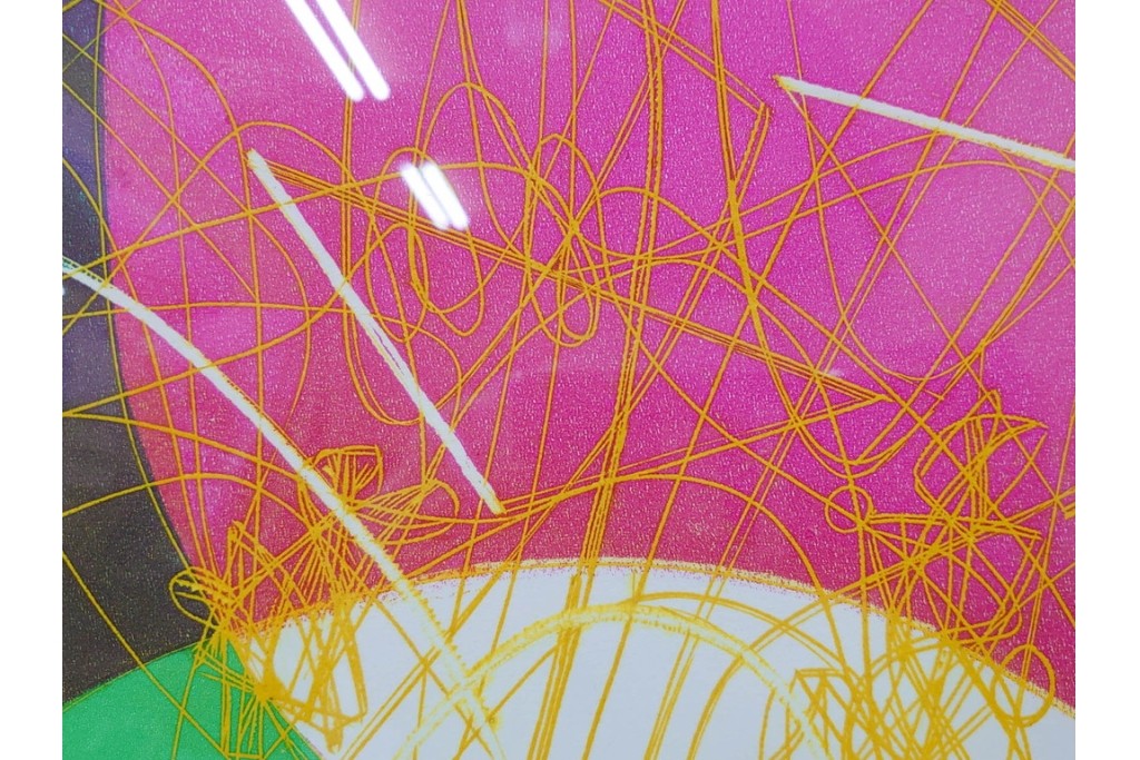 真作　サイン入り　1976年作　スタンリー・ウィリアム・ヘイター(Stanley William Hayter)　66/75　「Chinese Circus(チャイニーズ・サーカス)」　色彩と奔放な線が響き合う銅版画　外箱付き　(R-084973)　