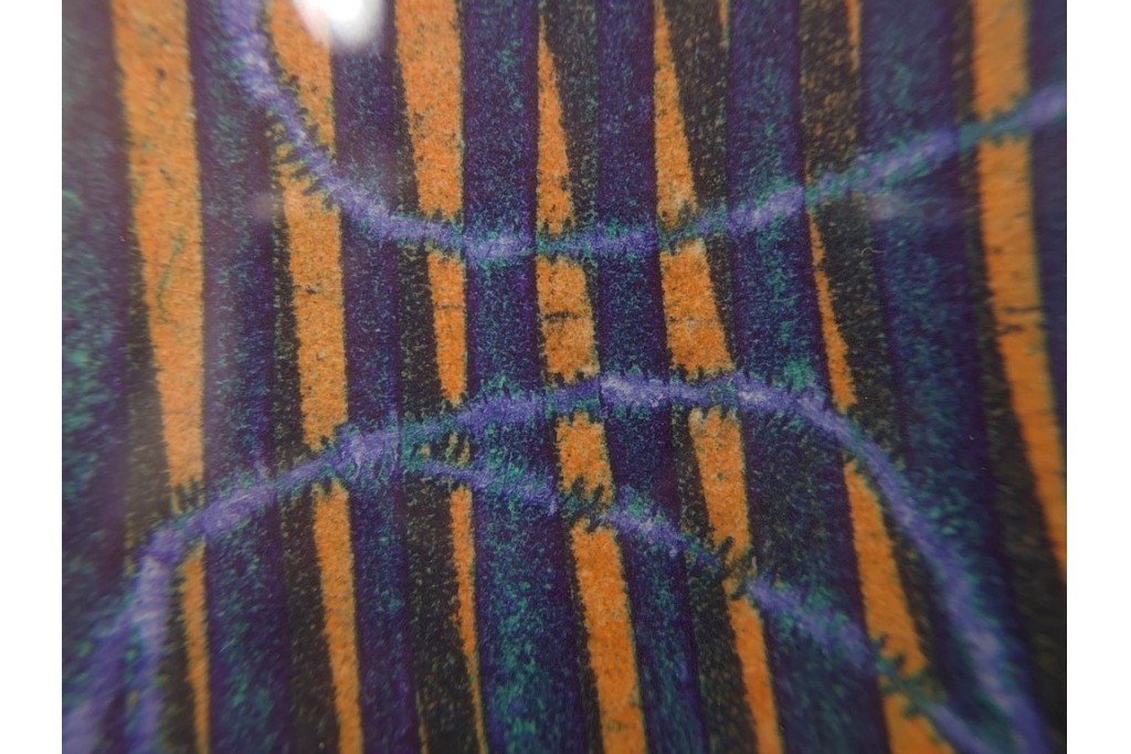 真作　サイン入り　1966年作　スタンリー・ウィリアム・ヘイター(Stanley William Hayter)　48/50　「Magnetic Field(マグネティック・フィールド)」　磁場のうねりを思わせる反復する線と色面が印象的な銅版画　外箱付き　(R-084974)