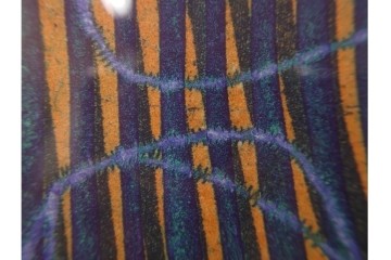 真作　サイン入り　1966年作　スタンリー・ウィリアム・ヘイター(Stanley William Hayter)　48/50　「Magnetic Field(マグネティック・フィールド)」　磁場のうねりを思わせる反復する線と色面が印象的な銅版画　外箱付き　(R-084974)