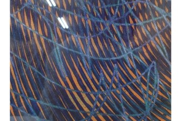 真作　サイン入り　1966年作　スタンリー・ウィリアム・ヘイター(Stanley William Hayter)　48/50　「Magnetic Field(マグネティック・フィールド)」　磁場のうねりを思わせる反復する線と色面が印象的な銅版画　外箱付き　(R-084974)