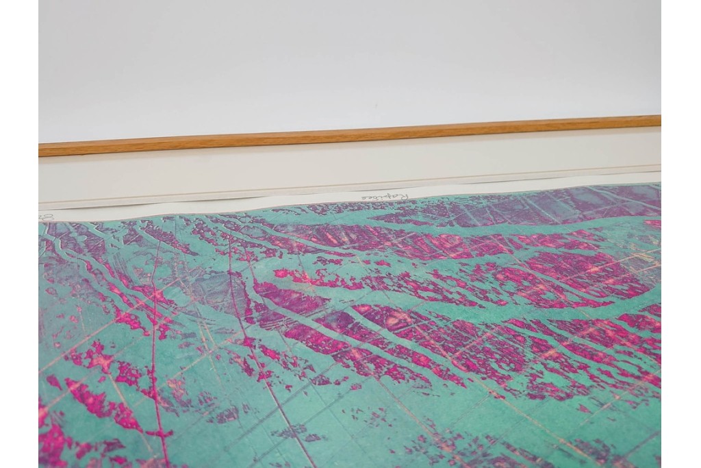 真作　サイン入り　1964年作　スタンリー・ウィリアム・ヘイター(Stanley William Hayter)　16/50　「Rapides(急流)」　穏やかな色彩の重なりが空間に彩りを添える銅版画　外箱付き　(R-084975)