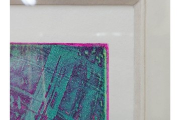 真作　サイン入り　1964年作　スタンリー・ウィリアム・ヘイター(Stanley William Hayter)　16/50　「Rapides(急流)」　穏やかな色彩の重なりが空間に彩りを添える銅版画　外箱付き　(R-084975)