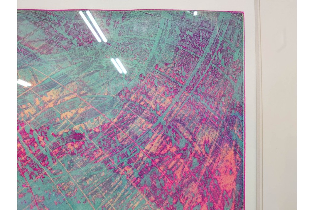 真作　サイン入り　1964年作　スタンリー・ウィリアム・ヘイター(Stanley William Hayter)　16/50　「Rapides(急流)」　穏やかな色彩の重なりが空間に彩りを添える銅版画　外箱付き　(R-084975)