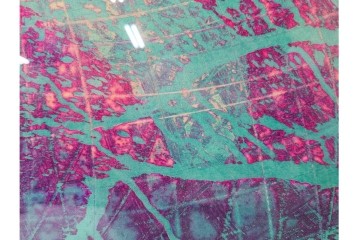 真作　サイン入り　1964年作　スタンリー・ウィリアム・ヘイター(Stanley William Hayter)　16/50　「Rapides(急流)」　穏やかな色彩の重なりが空間に彩りを添える銅版画　外箱付き　(R-084975)